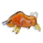 Glasfigur Stier, Stierfigur, Murano-Stil, A MURANO STYLE GLASS FIGURINE OF A CHARGING BULL