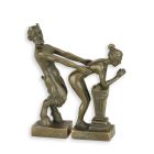 Erotische Bronzefigur Satyr und Frau, AN EROTIC BRONZE GROUP OF A SATYR AND WOMAN