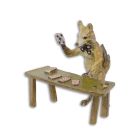 Bronzefigur Kartenspielender Fuchs, A BRONZE SCULPTURE OF A FOX PLAYING CARDS