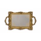 Serviertablett aus Polyresin, A RESIN MIRROR TRAY, ANTIQUE GOLD