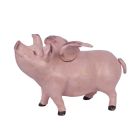 Spardose geflügeltes Schwein aus Gusseisen, A CAST IRON FLYING PIG BANK, PINK