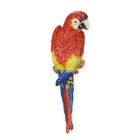 Wanddekoration Papageienfigur aus Gusseisen, A CAST IRON WALL MOUNT RED AND YELLOW MACAW