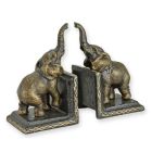 2er-Set Gusseisen-Buchstützen mit Elefantenfiguren, A PAIR OF CAST IRON ELEPHANT BOOKENDS