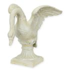 Gusseisentierfigur Schwan auf Sockel, A CAST IRON SWAN WITH BASE