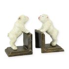 Gusseisen-Buchstützen Hundefiguren, Bulldoggen, A PAIR OF CAST IRON BULLDOG BOOKENDS