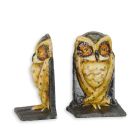 2er-Set Buchstützen mit Eulenfiguren, A PAIR OF CAST IRON OWL BOOK ENDS