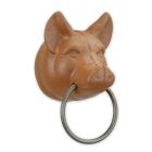 Türklopfer Schweinekopf aus Gusseisen, braun, A CAST IRON PIG HEAD TOWEL HOLDER - BROWN