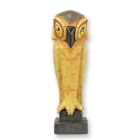 Farbige Gusseisentierfigur Eule, A CAST IRON STATUE OF AN OWL - COLOUR