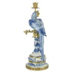 Figürlicher Kerzenhalter aus Porzellan mit Bronzeanteilen, A BRONZE MOUNTED PORCELAIN PARROT CANDLE HOLDER
