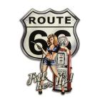 Geprägtes Blechschild, AN EMBOSSED TIN PLATE - ROUTE 66, FILL HER UP