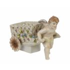 Porzellanfigur Putte mit Wagen, A PORCELAIN CHERUB CART