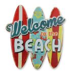 Geprägtes Blechschild, AN EMBOSSED TIN PLATE - WELCOME TO THE BEACH