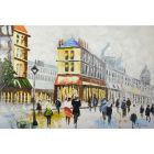 Gerahmtes Ölgemälde Pariser Straße, A FRAMED OIL PAINTING DEPICTING A PARIS STREET SCENE