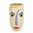 Porzellanvase, Porzellanpflanzer, Gesichtsdekor, Gesichtsvase, Höhe 30,2 cm, Blumenvase, A PORCELAIN FACE PLANTER