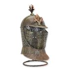 Schutzhelm auf Ständer, Eisen, Miniaturmodell, Nachbildung, Sammlerstück, AN IRON GREAT HELM ON STAND (RX-369)