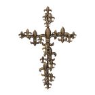 Wanddekoration Kreuz aus Eisen, AN IRON WALL DECOR CROSS WITH FRENCH LILIES (RX-312)