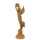 Figürlicher Kerzenhalter Engelfigur, rostfarben, A RUSTY CAST IRON ANGEL CANDLESTAND