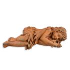 Gusseisenfigur schlafendes Mädchen, rostfarben, A RUSTY CAST IRON FIGURINE OF A SLEEPING GIRL