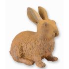 Gusseisenfigur Kaninchen, Höhe 20,4 cm, rostfarben, Kaninchenfigur, Kaninchenfigurine, Gusseisenkaninchen, Gusseisentier, Tierfigur, Gartenfigur, A RUSTY CAST IRON FIGURINE OF A RABBIT