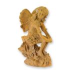 Gusseisenfigur Fee, Elfe, rostfarben, A RUSTY CAST IRON FIGURINE OF A SITTING FAIRY