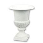 Gusseisenpokal, weiß, A CAST IRON GARDEN URN - WHITE