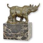 Bronzetierfigur Nashorn, A BRONZE SCULPTURE OF A WALKING RHINOCEROS