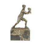 Bronzefigur Tennisspieler, Sportfigur, A BRONZE SCULPTURE OF A TENNIS-PLAYER