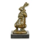 Bronzefigur Hasenfamilie, Höhe 16,1 cm, Hase, Hasenfigur, Hasenfigurine, Bronzehase, Bronzetier, Tierfigur, Gartenfigur, Dekofigur, Osterhase, Osterdekoration, A BRONZE SCULPTURE OF A RABBIT WITH YOUNG