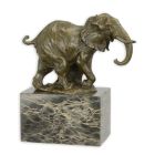 Bronzetierfigur Elefant, A BRONZE SCULPTURE OF A WALKING ELEPHANT