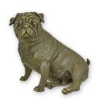 Bronzefigur sitzender Mops, A BRONZE SCULPTURE OF A SITTING PUG