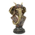 Steampunk-Büste bekleideter Elefant, A RESIN STEAMPUNK BUST OF A DRESSED ELEPHANT