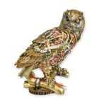 Kunststeintierfigur Eule, Steampunkfigur, Eulenfigur, Steampunkeule, Tierfigur, Dekofigur, A RESIN STEAMPUNK FIGURINE OF AN OWL