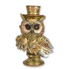 Steampunkfigur Eule, H. 34,5 cm, Polyresinfigur, Eulenfigur, Dekofigur, Sammlerfigur, A RESIN STEAMPUNK BUST OF AN OWL