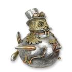 Steampunkfigur Eule in Flugzeug, Höhe 22,6 cm, Polyresin, Eulenfigur, A RESIN STEAMPUNK FIGURINE OF AN OWL IN AN AIRCRAFT