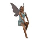 Bronzestatue Elfe, Märchenfigur, A BRONZE SCULPTURE OF A RESTING FAIRY