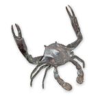 Bronzefigur Krabbe, Länge 19,5 cm, Dekofigur, Gartenfigur, Bronzekrabbe, Krabbenfigur, A BRONZE SCULPTURE OF A CRAB