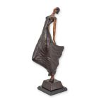 Bronzefigur Dame, Frauenfigur, Gartenfigur, A MODERNIST BRONZE OF A LADY IN DRESS