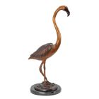 Bronzetierfigur Flamingo, Flamingofigur, Tierfigur, Gartentierfigur, A BRONZE SCULPTURE OF A FLAMINGO