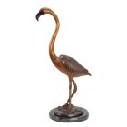 Bronzetierfigur Flamingo, Flamingofigur, Bronzeflamingo, Vogelfigur, Tierfigur, Gartenfigur, A BRONZE SCULPTURE OF A FLAMINGO