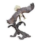 Bronzetierfigur Adler im Flug, Höhe 163 cm, Adlerfigur, Bronzeadler, Tierfigur, Tierstatue, Vogelfigur, Gartenfigur, A BRONZE SCULPTURE OF AN EAGLE IN FLIGHT