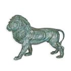 Bronzetierfigur Löwe, Länge 32,7 cm, Löwenfigur, Tierfigur, Bronzelöwe, Gartenfigur, Dekofigur, A BRONZE SCULPTURE OF A LION