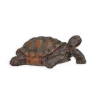 Bronzetierfigur Schildkröte, mehrfarbig, Länge 28,5 cm, Gartenfigur, Dekofigur, A BRONZE SCULPTURE OF A TORTOISE