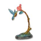 Bronzefigur Kolibri, H. 40,7 cm, mehrfarbig, Vogelfigur, Dekofigur, A BRONZE SCULPTURE OF A HUMMING BIRD FEEDING ON A FLOWER