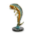Bronzefigur Dorade, H. 34,8 cm, Fischfigur, Dekofigur, A BRONZE SCULPTURE OF A DORADO OR MAHI MAHI