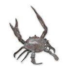 Bronzefigur Krabbe, Breite 21,5 cm, Dekofigur, Bronzefisch, Bronzekrabbe, Krabbenfigur, Fischfigur, A BRONZE SCULPTURE OF A CRAB