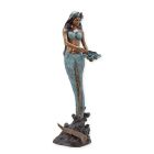 Bronzebrunnenfigur Meerjungfrau, Nixe, freistehend, figürlich, Brunnenfigur, Gartenbrunnen, Standbrunnen, Brunnen, Fontäne, Wasserspiel, A BRONZE MERMAID FOUNTAIN