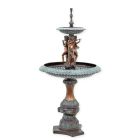 Bronzebrunnen, zweistufig, freistehend, verziert, Gartenbrunnen, Standbrunnen, Etagenbrunnen, Kaskadenbrunnen, Springbrunnen, Wasserstelle, Brunnen, Fontäne, Wasserspiel, A TWO TIER BRONZE FOUNTAIN