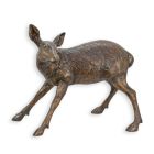 Bronzetierfigur Rehkitz, Rehfigur, Bronzereh, Gartenfigur, A BRONZE SCULPTURE OF A FAWN