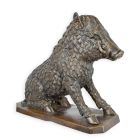 Bronzetierfigur Wildschwein, Höhe 46 cm, Wildschweinfigur, Bronzewildschwein, Tierfigur, Gartenfigur, A BRONZE SCULPTURE OF A WILD BOAR