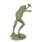 Brunnenfigur Frosch, Höhe 73 cm, Bronzebrunnen, Gartenbrunnen, Freistandbrunnen, A BRONZE FROG FOUNTAIN